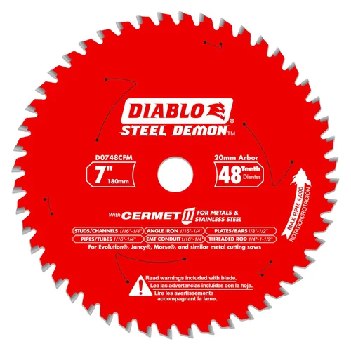 Miniatura 16 de Diablo Hoja de sierra para corte de metal Steel Demon Cermet II de acero de 8 pulgadas x 42 dientes – Vida útil hasta 25 veces más larga, cortes 10