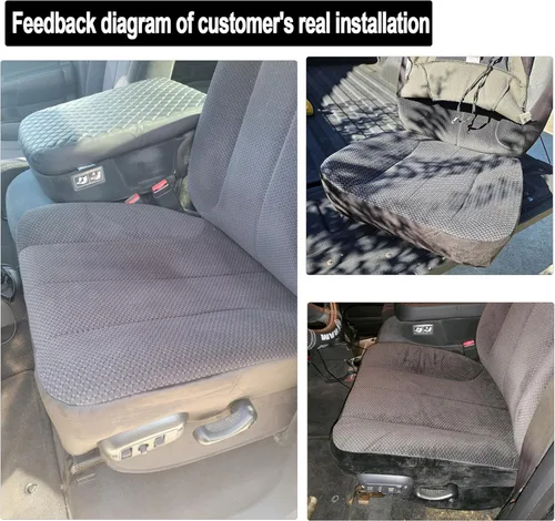 Miniatura 3 de GXARTS Funda de asiento de tela de repuesto para parte inferior del lado del conductor, color gris oscuro, compatible con Dodge Ram 1500 2500 3500