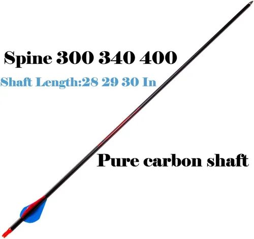 Miniatura 3 de Archery Carbon Arrow 28 29 30 inch 300 340 350 400 Spine Practice Hunting Arrows for Compound Recurve Bow 12PCS