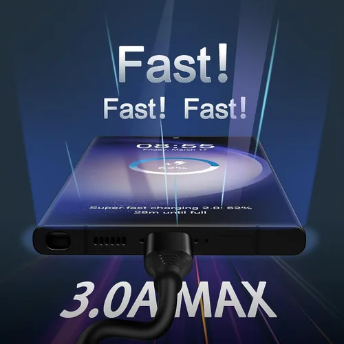 Miniatura 2 de Cable USB C para Android Auto de carga rápida, 3 pies + 6 pies, retráctil en espiral tipo C a C, cable de carga de teléfono para Samsung Galaxy A17