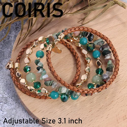 Miniatura 5 de Coiris Pulsera con cuentas de múltiples hebras, pulseras apilables con cuentas elásticas