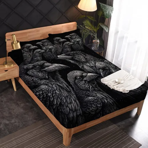Miniatura 11 de Juego de sábanas de tamaño King, sábanas de conejo, sábanas de microfibra y fundas de almohada de 4 piezas, juego de sábanas con estampado colorido