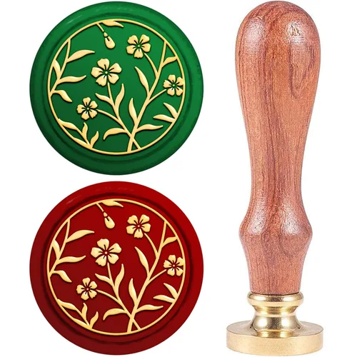 Miniatura 8 de CRASPIRE Sello de cera fósil de dinosaurio de 0.98 pulgadas (0.984 in), sellos de latón con cabeza de madera retro, mango extraíble