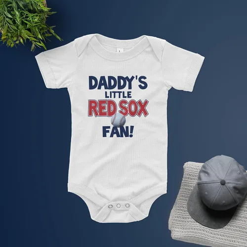 Miniatura 6 de NanyCrafts Baby's Daddy's Little Red Sox Fan Body Body para bebé Red Sox Fan