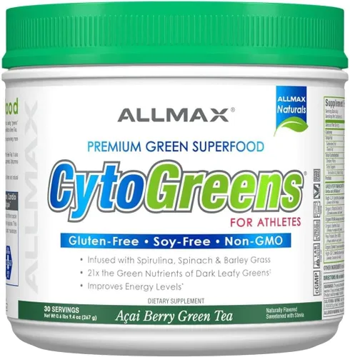 Miniatura 4 de ALLMAX Naturals CytoGreens Super Greens en polvo, superalimento verde premium con verduras, superalimentos, suplemento de verduras diarias, té verde