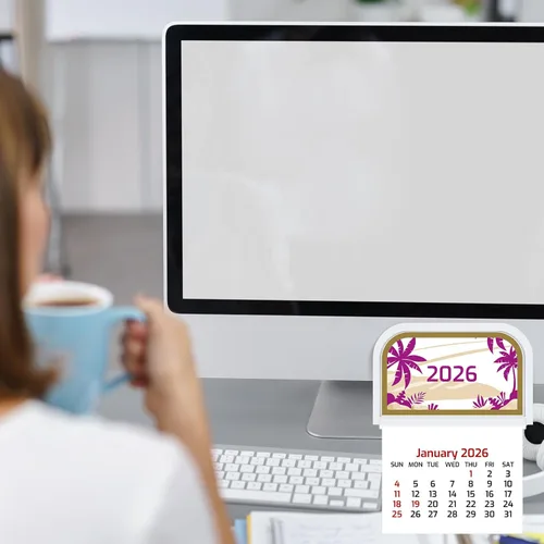 Miniatura 5 de Resurhang 5 unidades de calendario 2026 mini adhesivo en el calendario de despegar y pegar, calendarios de pared pequeños, calendarios adhesivos