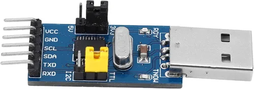 Miniatura 8 de Fafeicy Módulo adaptador convertidor USB a IIC I2C UART, salida de 5 V y 3.3 V, pantalla de estado LED, con cable de puente