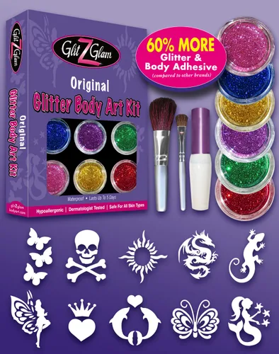 Miniatura 2 de Kit de tatuajes con purpurina