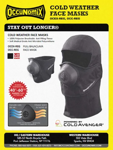 Miniatura 2 de OccuNomix OCC-REG-BLK Cold Avenger - Máscara facial clásica de forro polar