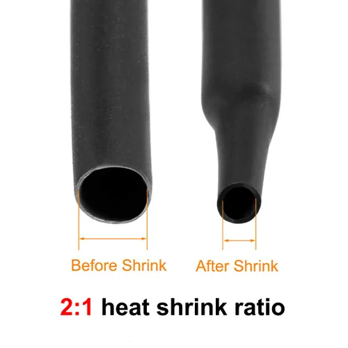 Miniatura 5 de Uxcell tubo termorretráctil, 4 "(100 mm) de diámetro, 162 mm de ancho plano, tubo reducible 2: 1, funda para cables de 1 m - Negro
