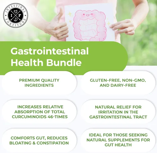 Miniatura 4 de Intestinal Fortitude AI-5 & GLR-6 Suplemento de salud digestiva en cápsulas con glutamina, cúrcuma, curcumina para la salud intestinal y apoyo