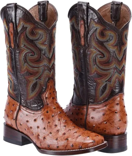Miniatura 3 de Joe Boots Western Boots Para Hombre Avestruz Print Cuero 701
