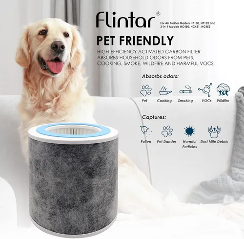 Miniatura 4 de HP102 - Filtro de repuesto HEPA verdadero, fabricado en TAIWÁN, compatible con purificador de aire Shark HP100, HP102, HC450, HC451, HC452, HC455