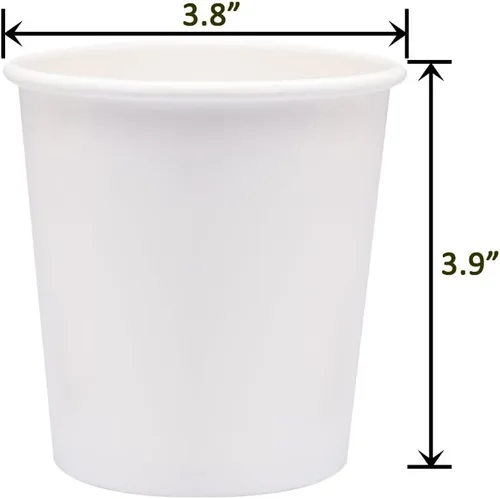 Miniatura 5 de Vasos de papel para helado con tapas de papel, tazas de sopa caliente/fría con tapas (blanco) (25, 16 oz)