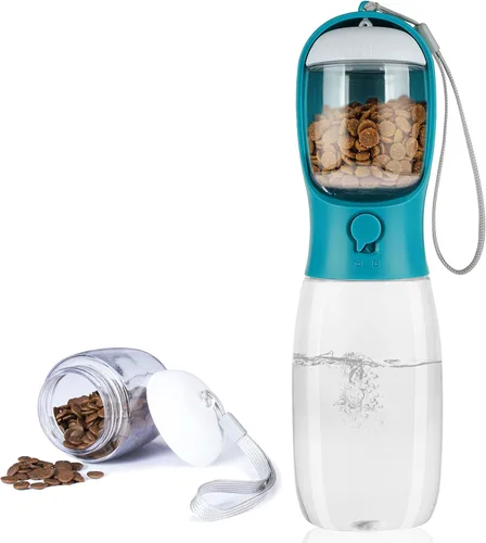 Miniatura 16 de Botella de agua para perros con recipiente para alimentos, dispensador de agua portátil a prueba de fugas para mascotas, para caminar, senderismo