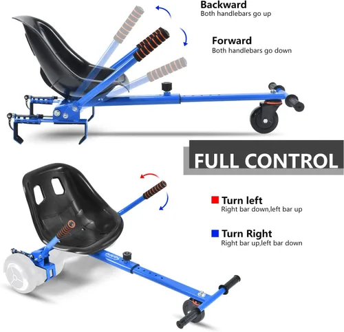 Miniatura 4 de Hishine Accesorio de asiento para aeropatineta para aeropatinetas de 6.5 a 10 pulgadas, kit de conversión de Go Kart, accesorio para scooters de Azul