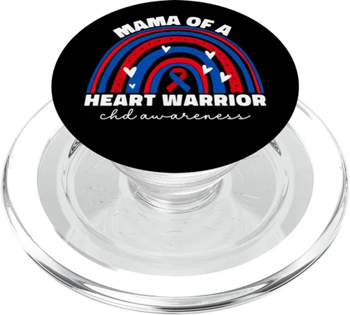 Miniatura 7 de Mama of a Warrior CHD Congenital Heart Defects Awareness Mama PopSockets intercambiables PopGrip