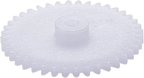 Miniatura 15 de Bettomshin 10 unids engranaje de plástico 44102B 0.5 módulo polea eje de correa robot RC motor mano DIY piezas mecánicas kit blanco