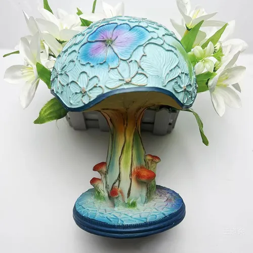 Miniatura 7 de Lámpara de Mesa de Resina de Vidrio Creativa en Forma de Seta, Luz Nocturna Mini de Vidrio Manchado de 5.9 Pulgadas, Decoración Bohemia