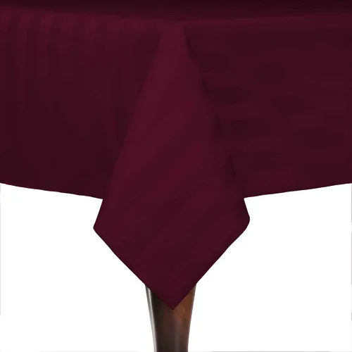 Miniatura 14 de Ultimate Textile Mantel rectangular de rayas satinadas, 59.8 x 90.2 in, color marrón oscuro