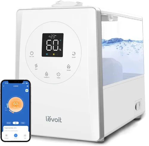 LEVOITHumidificadores para habitación de habitación grande de dormitorio, WiFi inteligente Control de Alexa, 6L Top Relleno fresco y fresco Niebla