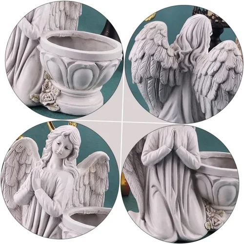 Miniatura 8 de LIFKOME Decoración de maceta de ángel de resina, adorno de jardín elegante para oficina en casa, artesanía premium, diseño elegante para amigos