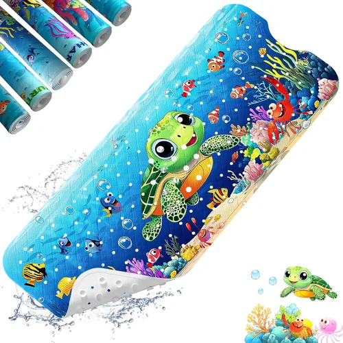 XIYUNTE Alfombra de Baño para Bebé para Bañera Antideslizante Alfombra de Baño para Niños - 40''x16'' Extra Larga Alfombra de Bañera para Bebé de