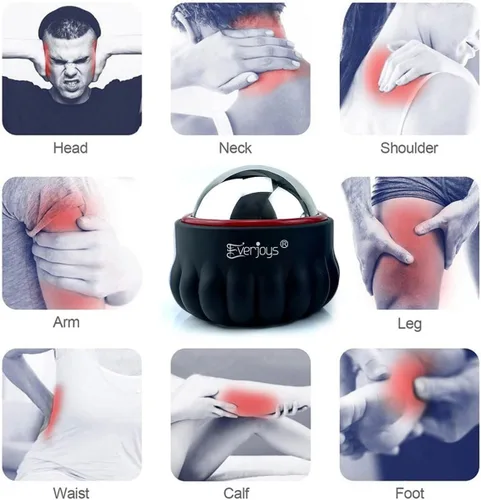 Miniatura 7 de Everjoys Bola de rodillo de hielo de masaje, masajeador de alivio de terapia de frío y calor, masaje de tejido profundo, herramienta de masajeador