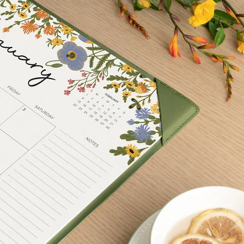 Miniatura 4 de Cabbrix - Calendario de escritorio 2026 con alfombrilla de escritorio, calendario grande de escritorio de 15 x 12 pulgadas, desde enero de 2026 Verde