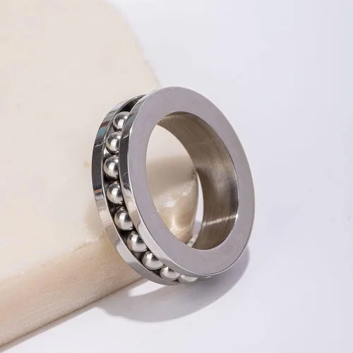 Miniatura 4 de Anillo antiansiedad para hombre anillos giratorios de acero inoxidable para aliviar el estrés