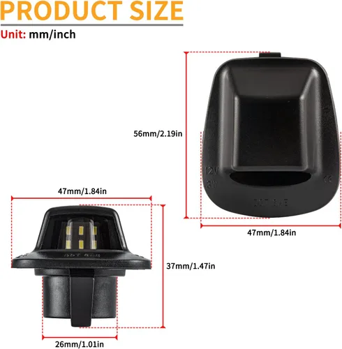 Miniatura 4 de Gempro Luz LED de matrícula para Dodge Dakota 1997-2011 luz trasera 2 piezas, 6000 K blanco