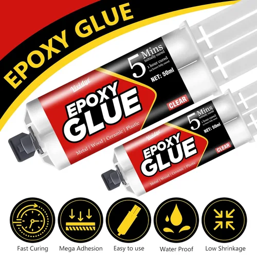 Miniatura 3 de Pegamento Epoxy de 5 Minutos, Adhesivo Epoxy de Curación Rápida de 3.4oz para Metal, Plástico, Vidrio, Madera, Cerámica y Más, Pegamento