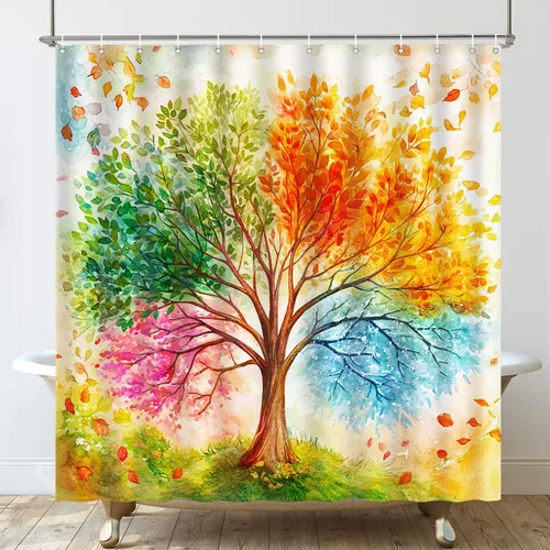 Miniatura 20 de Lokigo - Linda cortina de ducha con conejos, cortinas de ducha divertidas con conejos de Pascua para decoración de baño, cortina de ducha de tela
