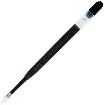 OHTO Recambio de pluma de marca, 0.028 in, tinta a base de aceite suave, negro, tipo de artículo: recambios de bolígrafo, HECHO EN JAPÓN