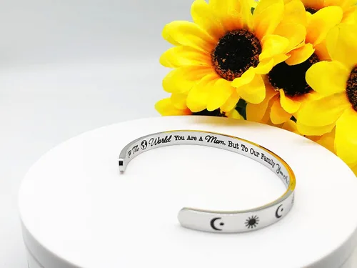 Miniatura 229 de Pulseras inspiradoras para mujer, joyería de acero inoxidable, con refranes, pulsera motivacional con mensaje oculto, pulseras grabadas para mejor