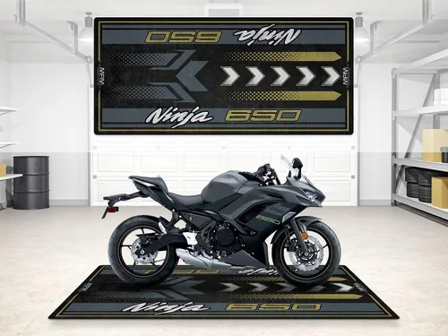 Miniatura 10 de Alfombrilla de estacionamiento para modelos de motocicleta Ninja serie 650, pantalla y alfombrilla para pozo, antideslizante, alfombra para piso