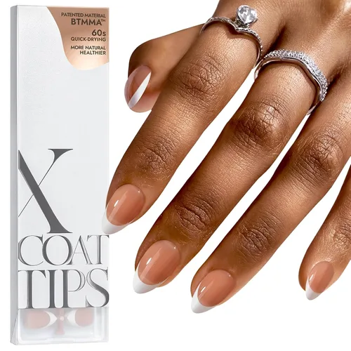 Miniatura 15 de BTArtboxnails XCOATTIPS - Uñas a presión, puntas cortas de almendra con gel de uñas, dúo protector francés, lámpara de uñas, gel suave todo en uno