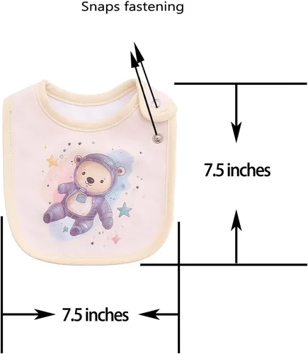 Miniatura 3 de Maiwa - 6 paquetes de baberos impermeables de algodón para bebés, niñas y niños, con broches para babeo y alimentación Multi06244