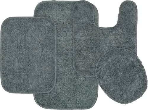 Miniatura 20 de Garland Rug 2 alfombras de baño tradicionales de nailon lavables color morado (17 x 24 pulgadas, 21 x 34 pulgadas), suaves, absorbentes y elegantes