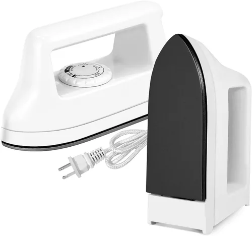 Mini plancha para manualidades y viajes, máquina eléctrica de prensa térmica para acolchar y coser (blanco) - 6.49 x 3.74 x 2.6 pulgadas