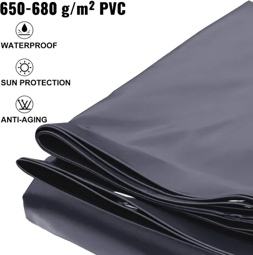 Miniatura 2 de VEVOR Cubierta rectangular para piscina de 12 x 20 pies, toldo de invierno de PVC color carbón, impermeable y repelente de suciedad