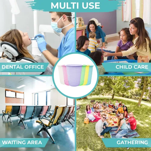 Miniatura 6 de Vasos desechables Paquete de 500 Vasos de baño de plástico azules de 5 onzas, perfectos para medicina, agua, enjuague, enjuague bucal, fiestas