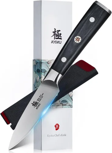 Miniatura 20 de KYOKU Serie Samurai - Cuchillo de carnicero de 7" - Espiga completa - Cuchillos de cocina de acero de alto carbono estilo japonés - Mango