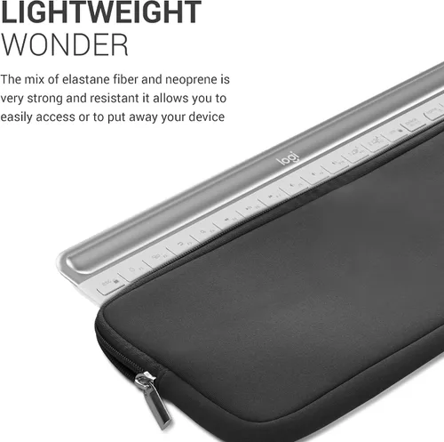 Miniatura 3 de kwmobile Funda de neopreno compatible con Logitech MK470, funda para teclado suave de viaje, color gris