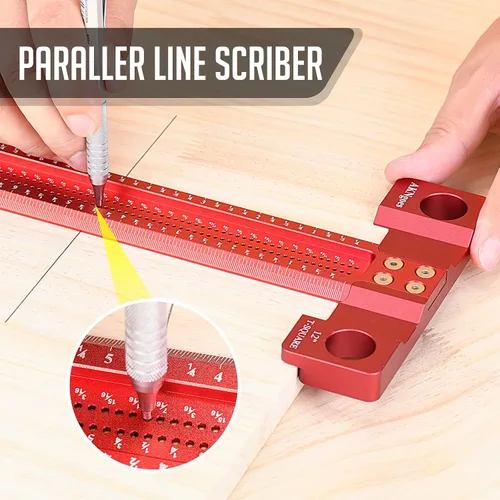Miniatura 4 de Regla cuadrada en T para carpintería de 12 pulgadas con labios de apoyo reflexivos, regla de arquitecto para trabajo de carpintero, diseño