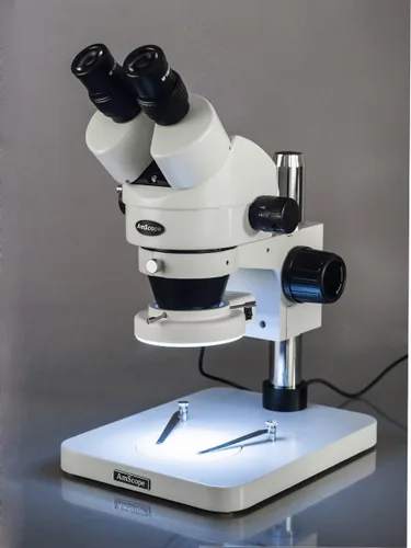 Miniatura 4 de AmScope SM-1BS-64S Microscopio de zoom estéreo binocular profesional, ocular WH10x, aumento 7X-45X, objetivo de zoom 0.7X-4.5X, anillo de luz LED