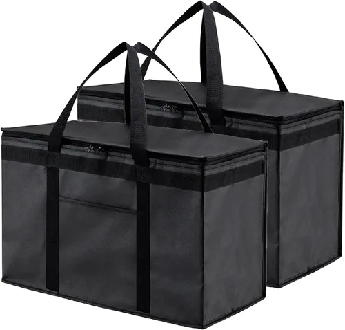 Miniatura 37 de NZ home Bolsa de enfriador XXL PRO aislada y duradera para entrega y compras de comestibles con cremallera superior, para calentar alimentos