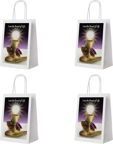 Christian Brands Favors, Bread of Life - Bolsas de regalo de agradecimiento para patrocinadores y padrinos, envoltura para regalos comuniantes, 9