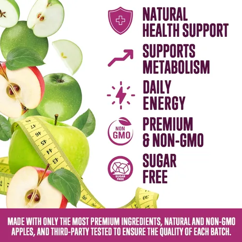 Miniatura 5 de Gomitas de vinagre de sidra de manzana, 1000 mg por porción, suplemento de vitaminas ACV de máxima fuerza sin azúcar, fórmula avanzada, vitamina B12