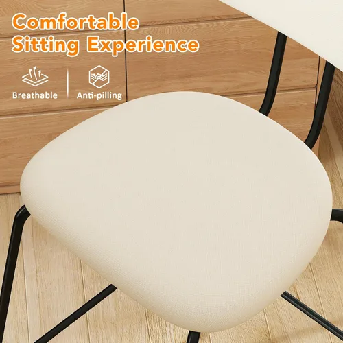 Miniatura 4 de LSSPAID Juego de 2 taburetes de bar de 25.6 pulgadas de altura de mostrador con patas de metal curvadas de madera curvada de nogal, taburetes de bar